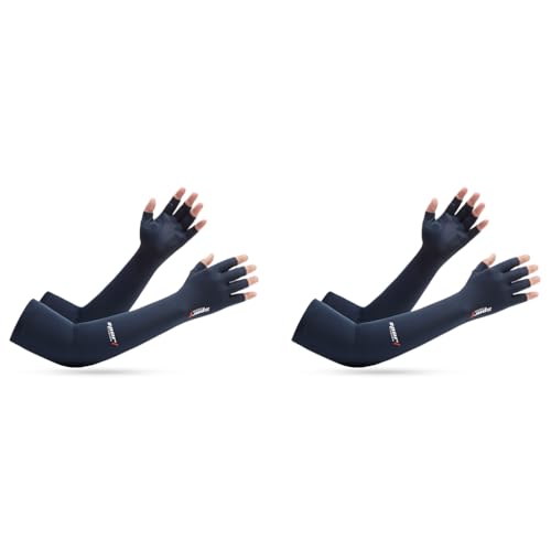 PALAY® Hand Gloves for Sun Protection Bike Riding Non-Slip Touch Screen UV Arm Sleeves Men Women Silk Cooling Breathable for Driving Cycling Blue 2PCS PALAY® Hand Gloves for Sun Protection Bike Riding Non-Slip Touch Screen UV Arm Sleeves Men Women Silk Cooling Breathable for Driving Cycling Blue 2PCS